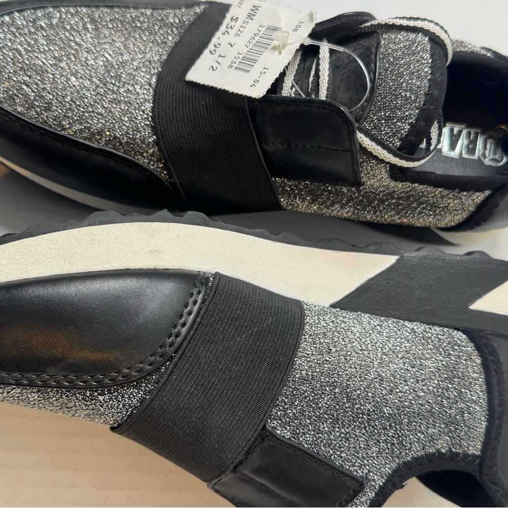 Brash Black and Silver Glitter Sneakers - Picture 3 of 15